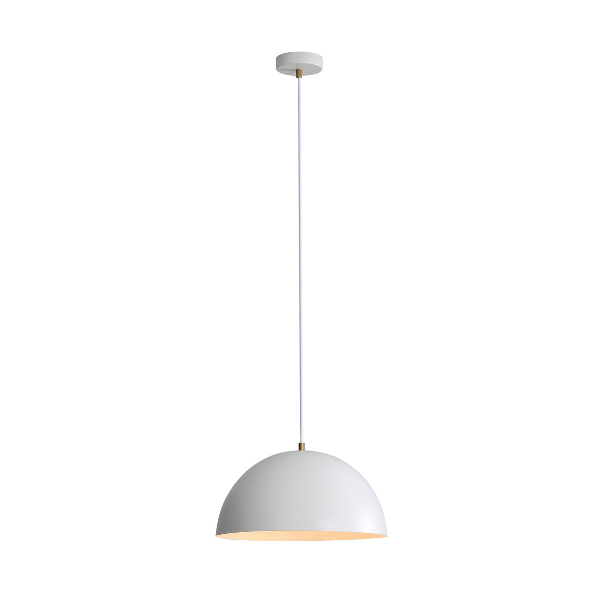 Lexi 35 White Metal Dome Pendant Light
