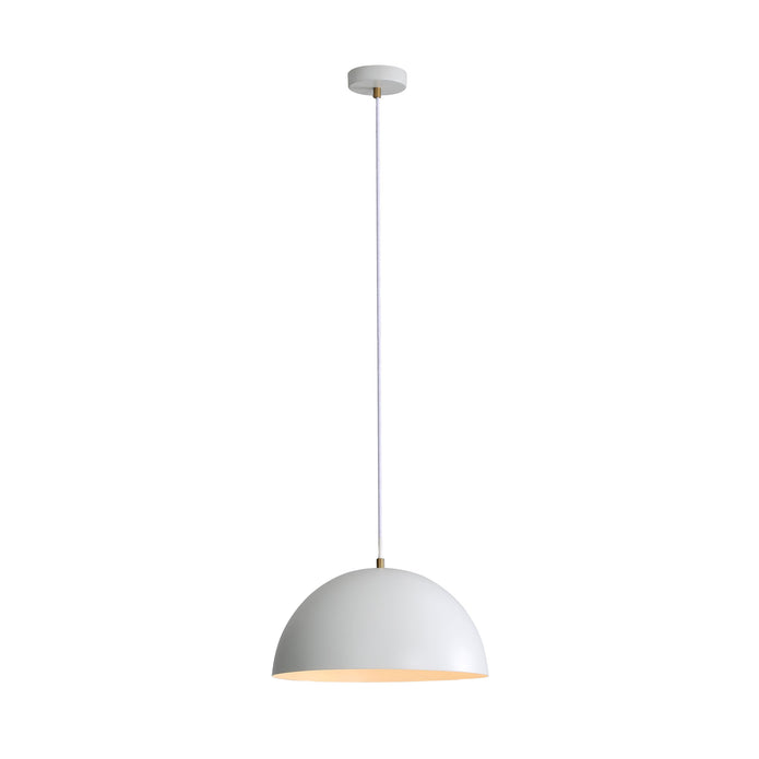 Lexi 35 White Metal Dome Pendant Light