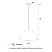 Thumbnail for Lexi.35 White Metal Dome Pendant Light