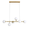 Eva 6 Satin Brass & Opal Glass 6 Light Bar Pendant