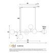 Eva 6 Satin Brass & Opal Glass 6 Light Bar Pendant