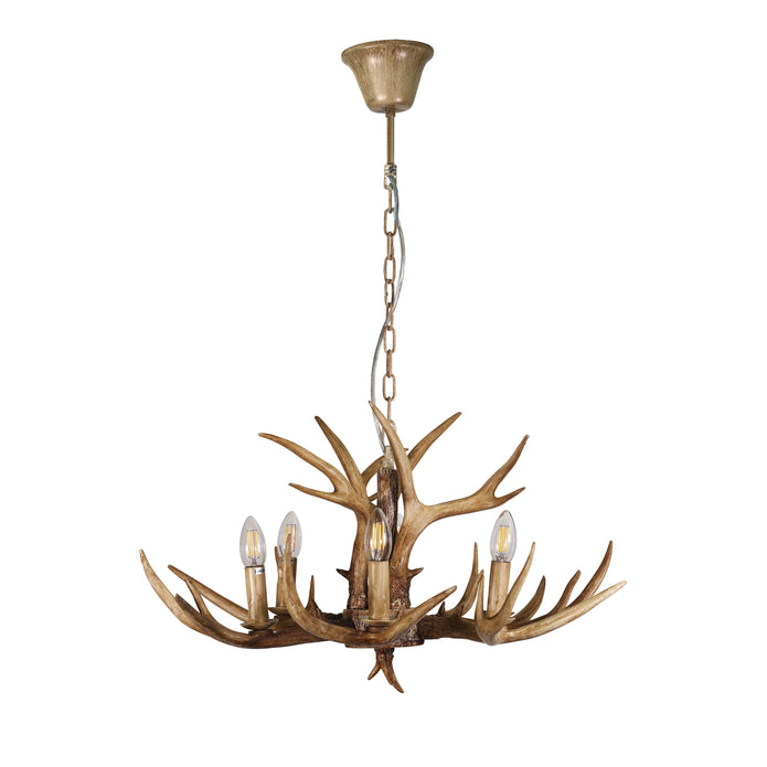 Hyort 6 Natural Brown 6 Light Deer Antler Designer Pendant