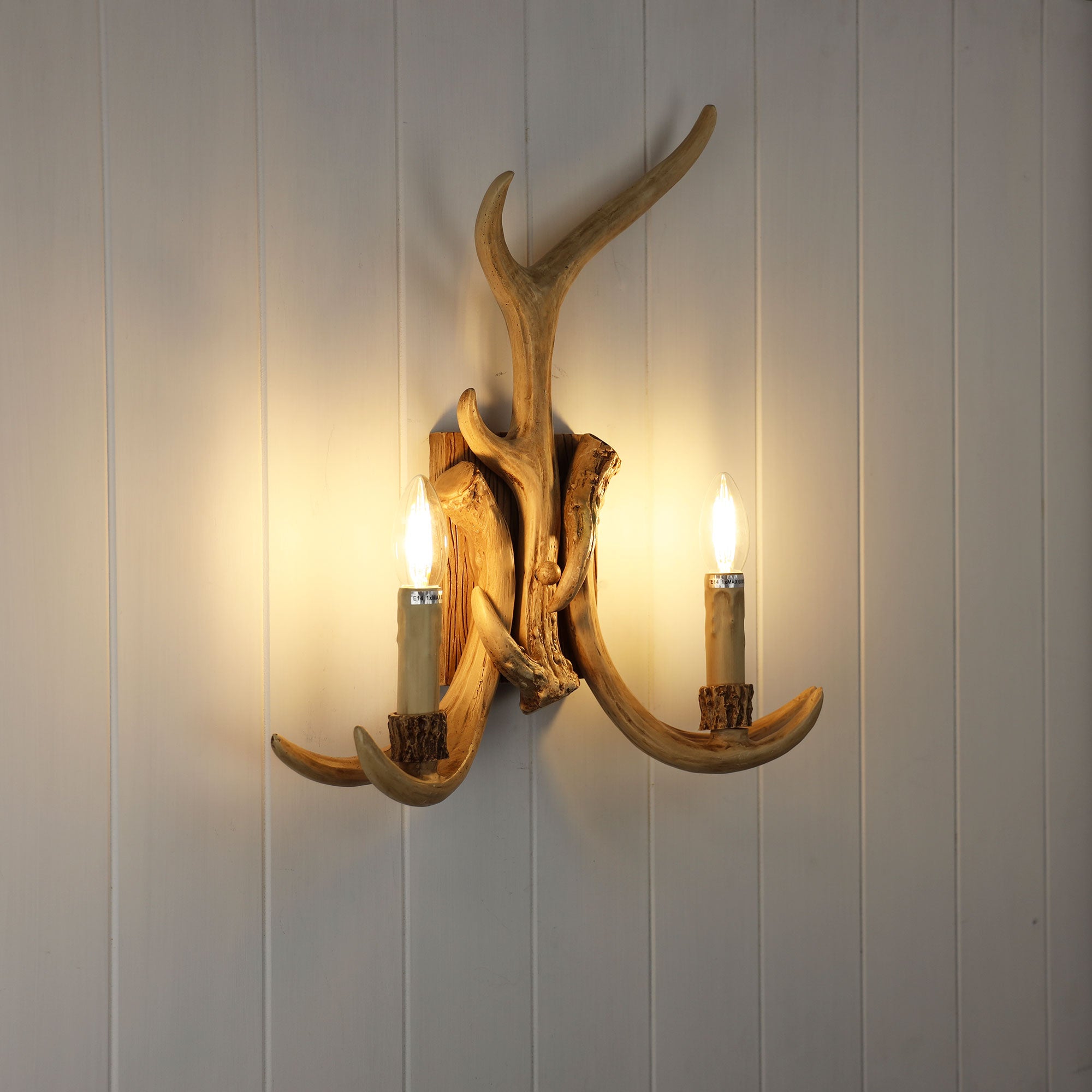 Hyort Natural Brown Deer Antler Designer Wall Light