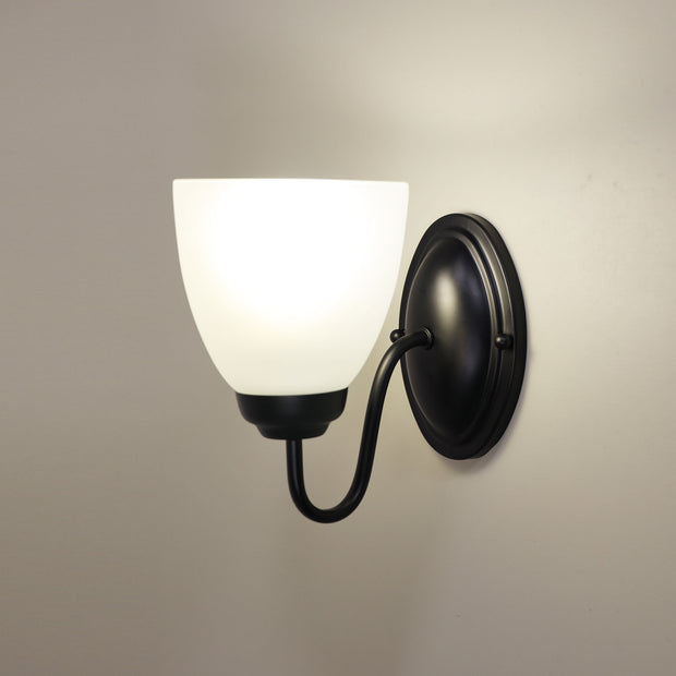Rochester Black & Frosted Glass Traditional Wall Light