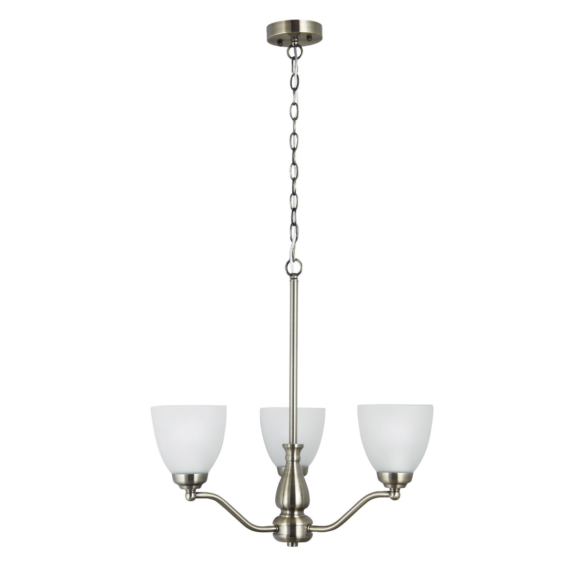 Rochester 3Lt Traditional Antique Brass Glass Pendant