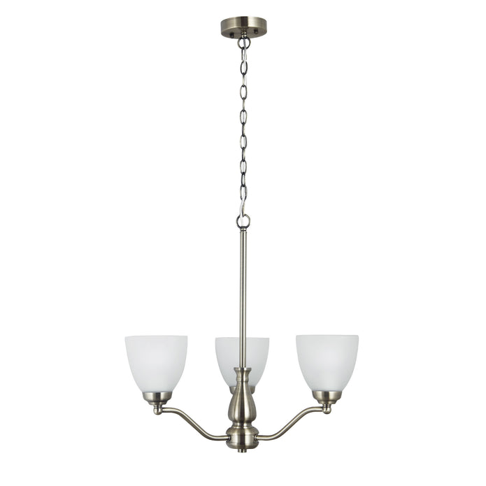 Rochester 3Lt Traditional Antique Brass Glass Pendant