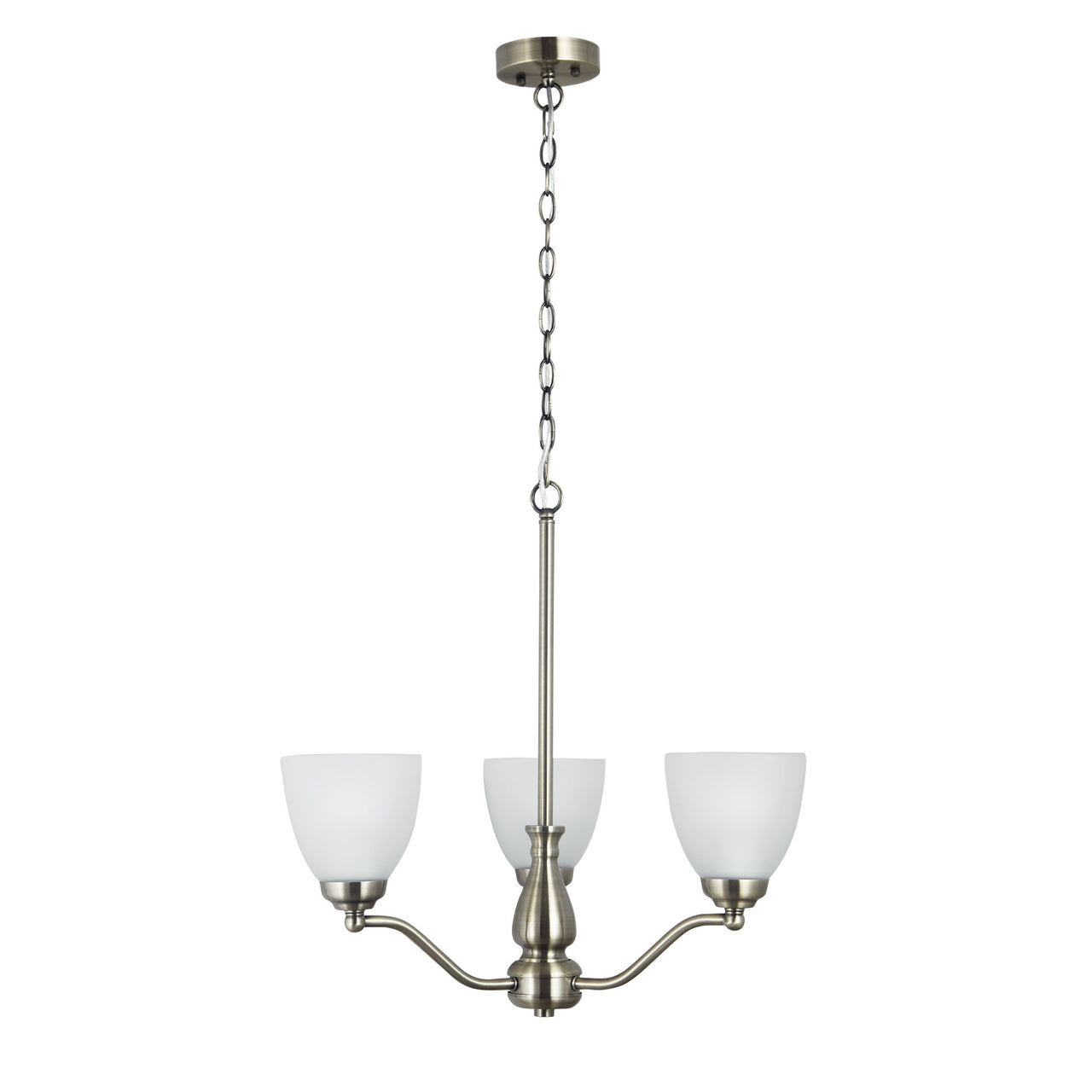 Rochester 3Lt Traditional Antique Brass Glass Pendant