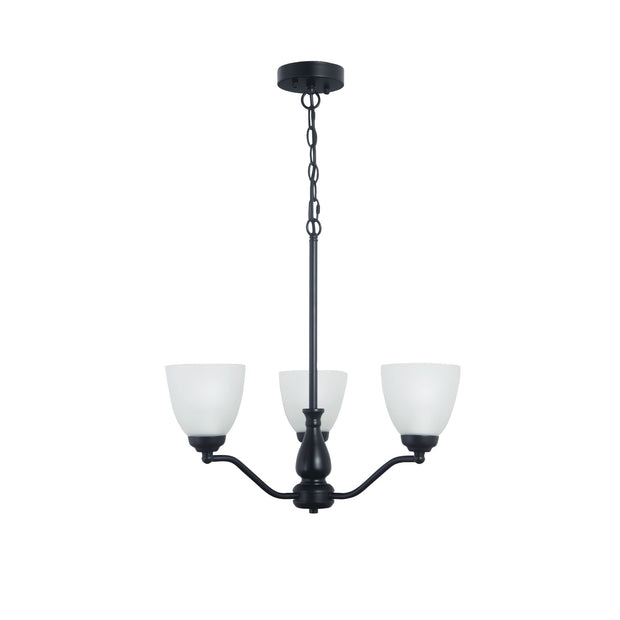 Rochester 3Lt Traditional Black Glass Pendant