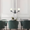 Rochester Black & Frosted Glass 3 Light Traditional Pendant