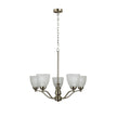 Rochester 5Lt Traditional Antique Brass Glass Pendant