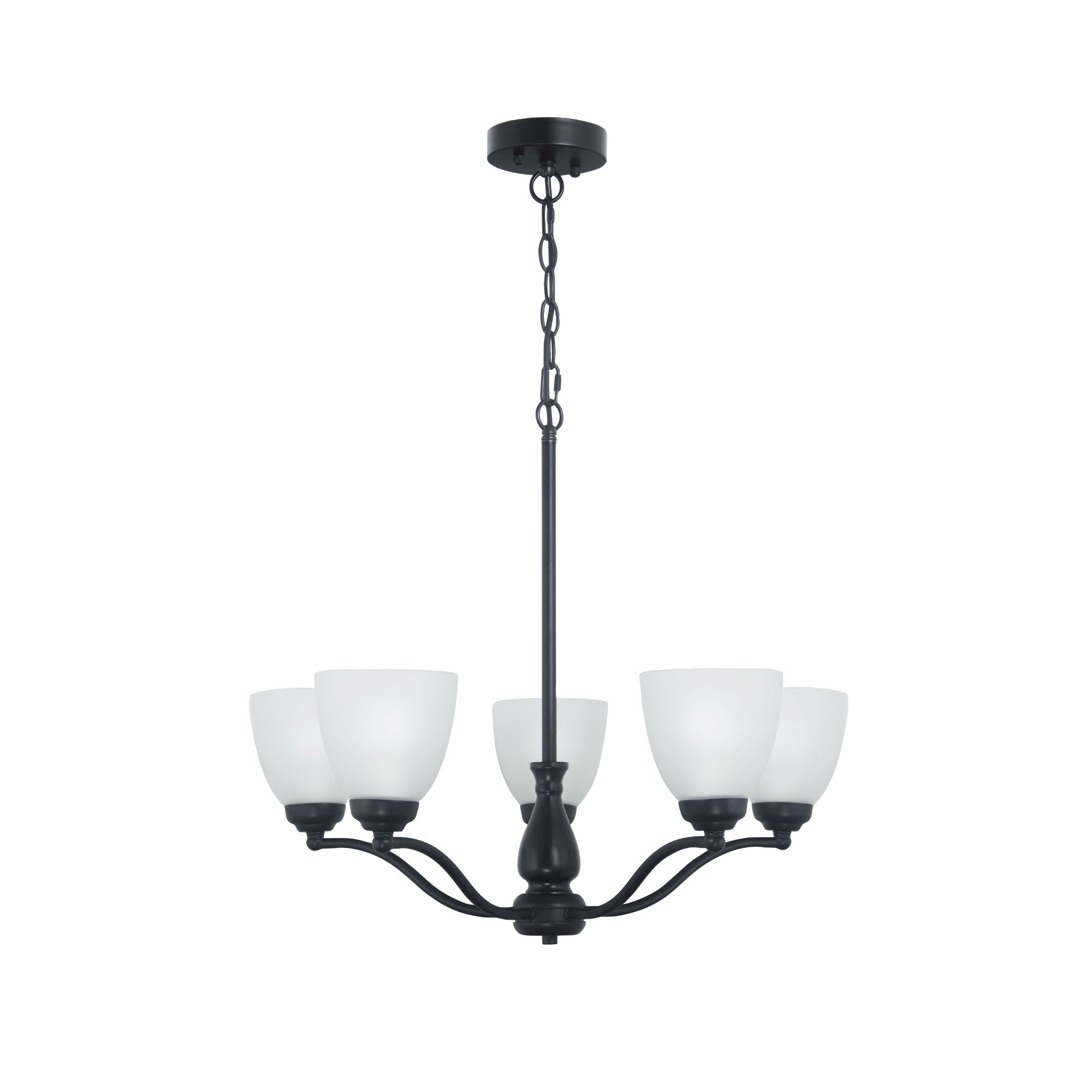 Rochester 5Lt Traditional Black Glass Pendant