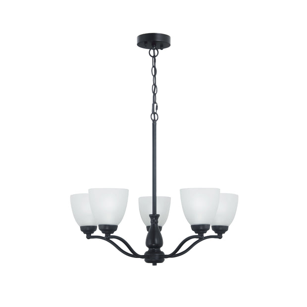 Rochester 5Lt Traditional Black Glass Pendant