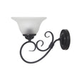 Gaston II Wall Light Black Traditional Frost Wall Light