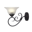 Gaston II Black & Frost Glass Traditional Wall Light