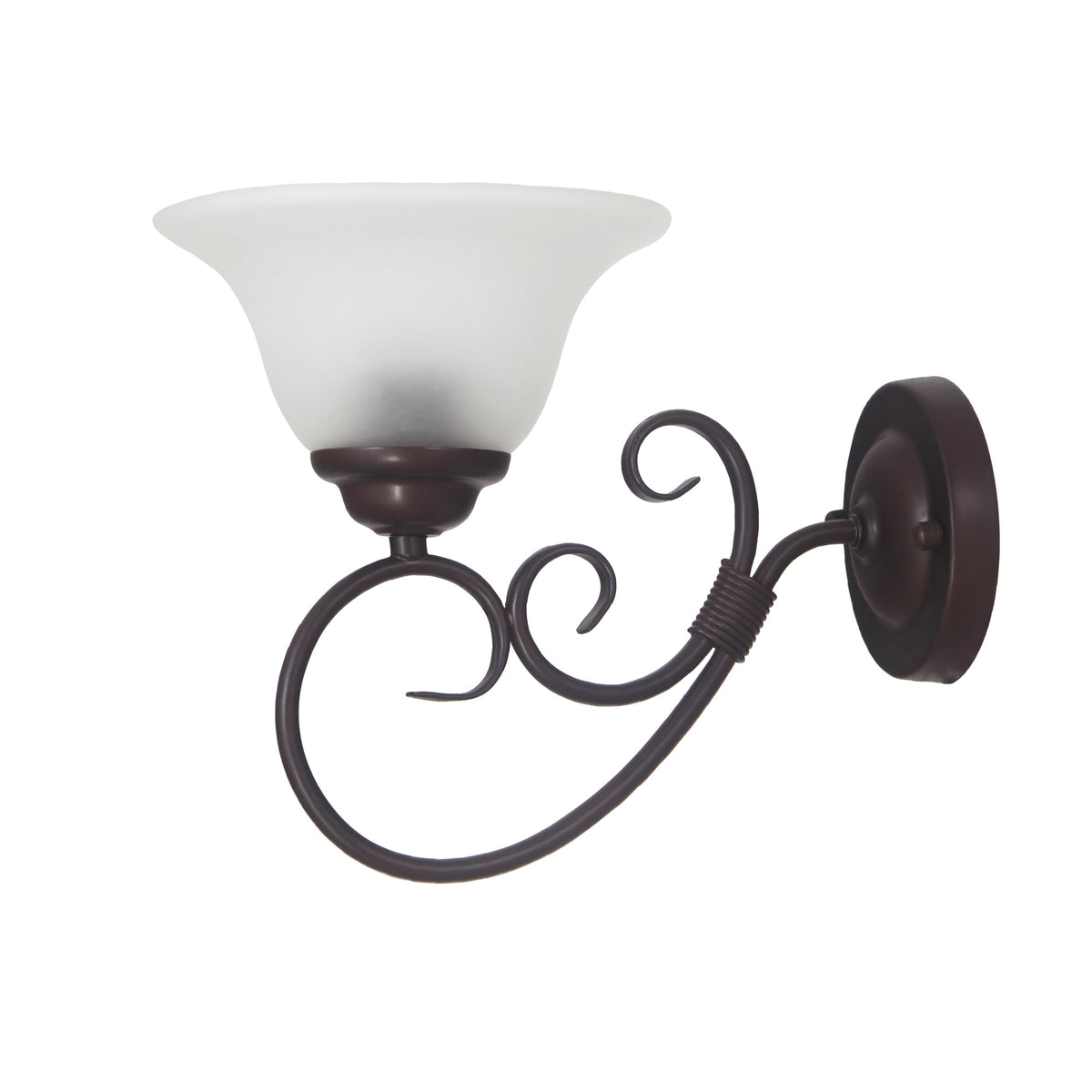 Gaston II Wall Light Bronze Traditional Frost Wall Light