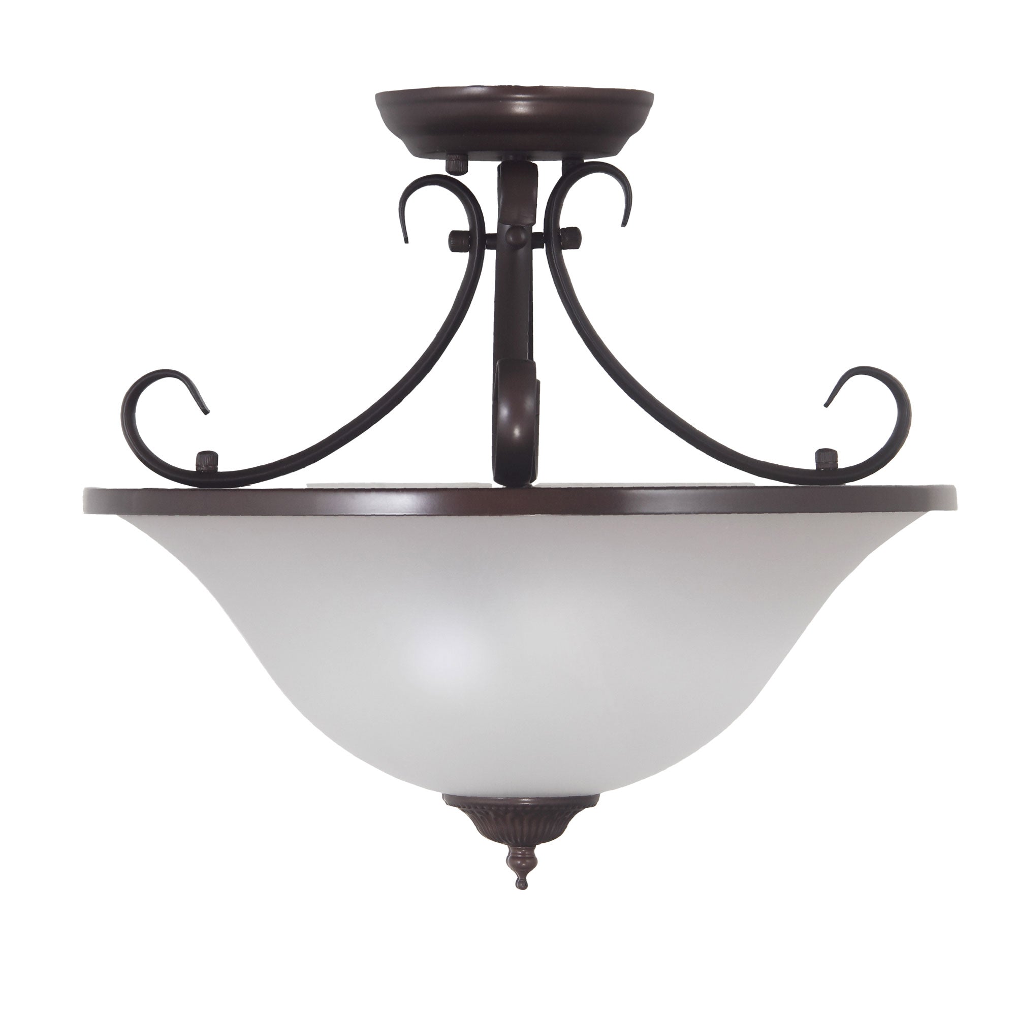 Gaston II Semiflush Bronze Traditional Frost Ctc Pendant