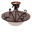 Gaston II Bronze & Frost Glass 3 Light Traditional Ctc Semi-flush Pendant