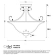 Gaston II Bronze & Frost Glass 3 Light Traditional Ctc Semi-flush Pendant