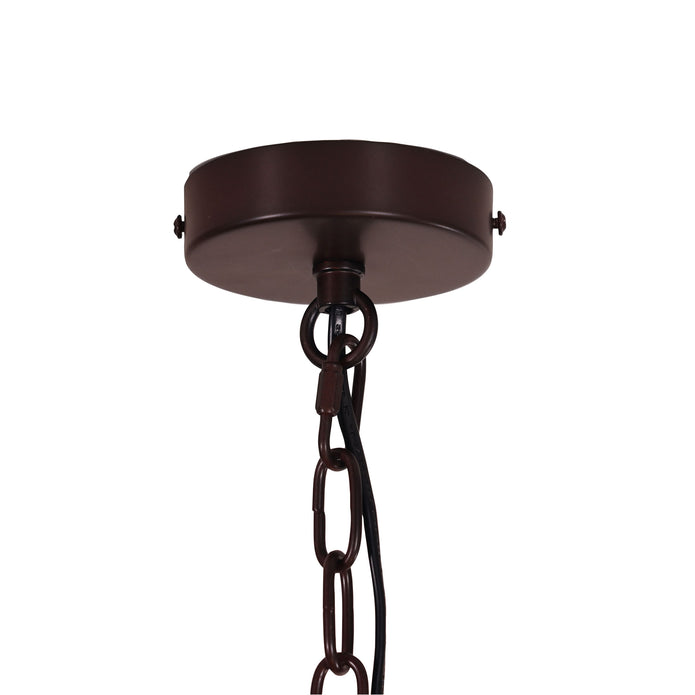 Gaston II Bronze & Frost Glass 3 Light Single Traditional Pendant