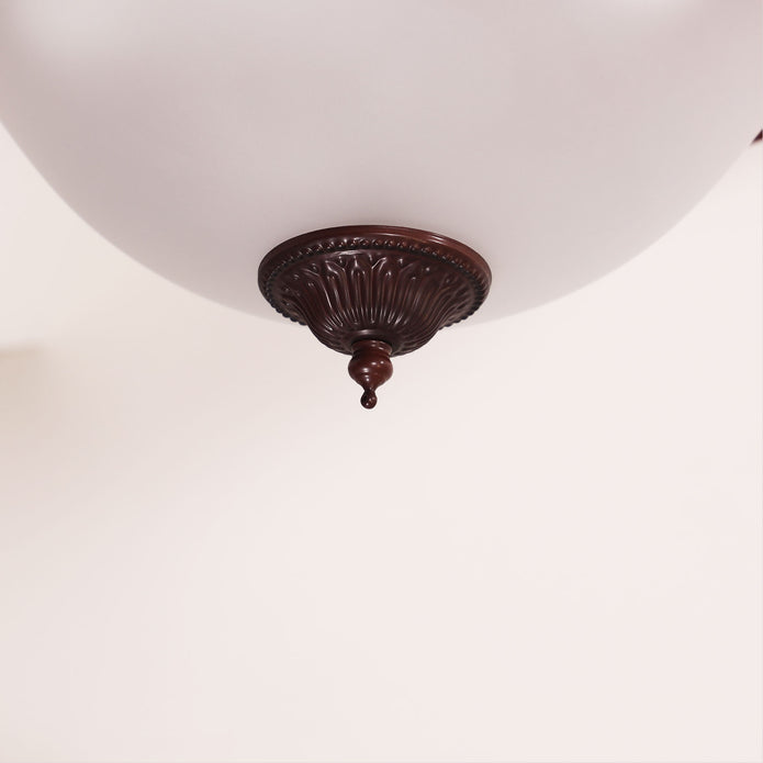 Gaston II Bronze & Frost Glass 3 Light Single Traditional Pendant