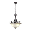 Gaston II Bronze & Frost Glass 3 Light Single Traditional Pendant