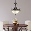 Gaston II Bronze & Frost Glass 3 Light Single Traditional Pendant
