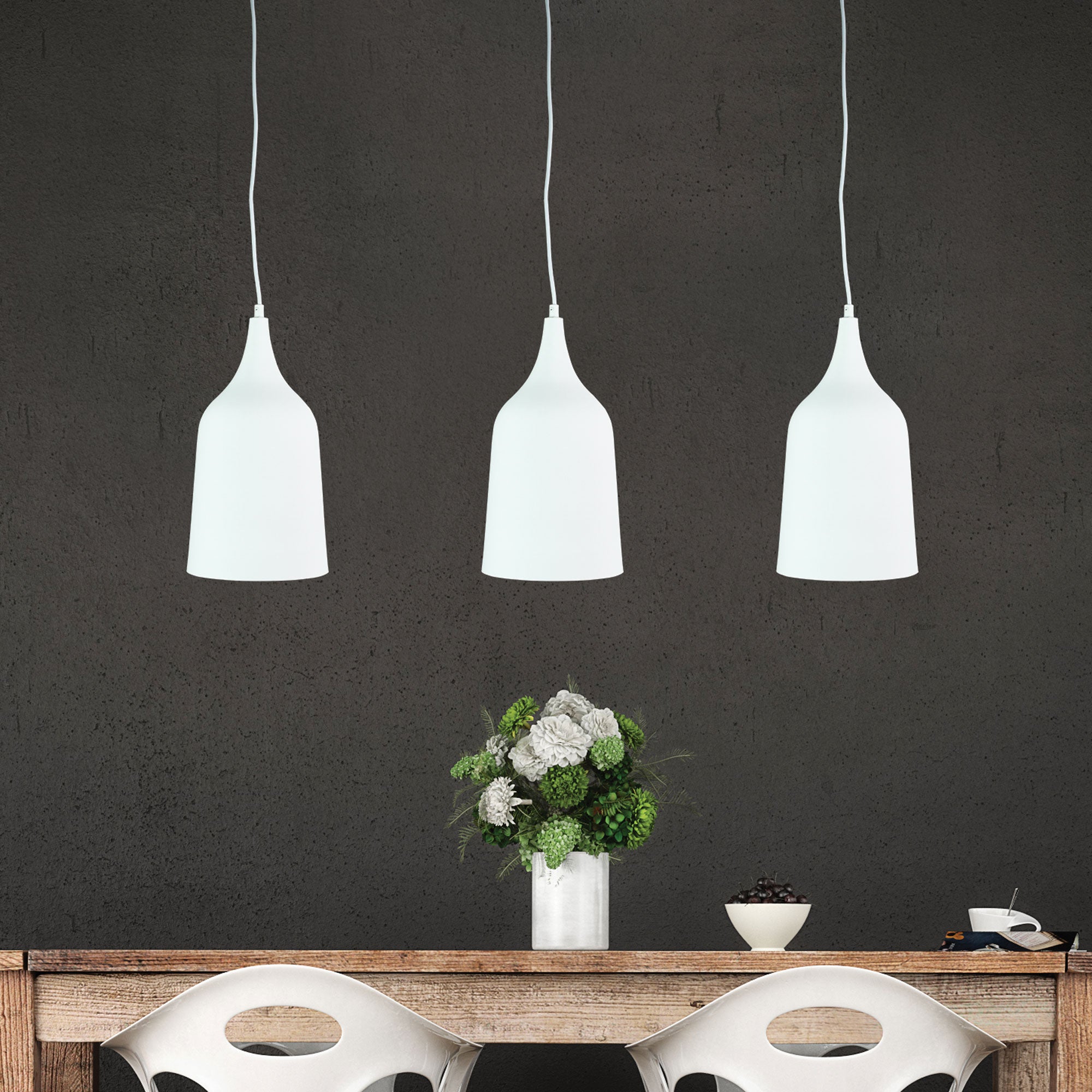 Plato White Contemporary Urban Pendant