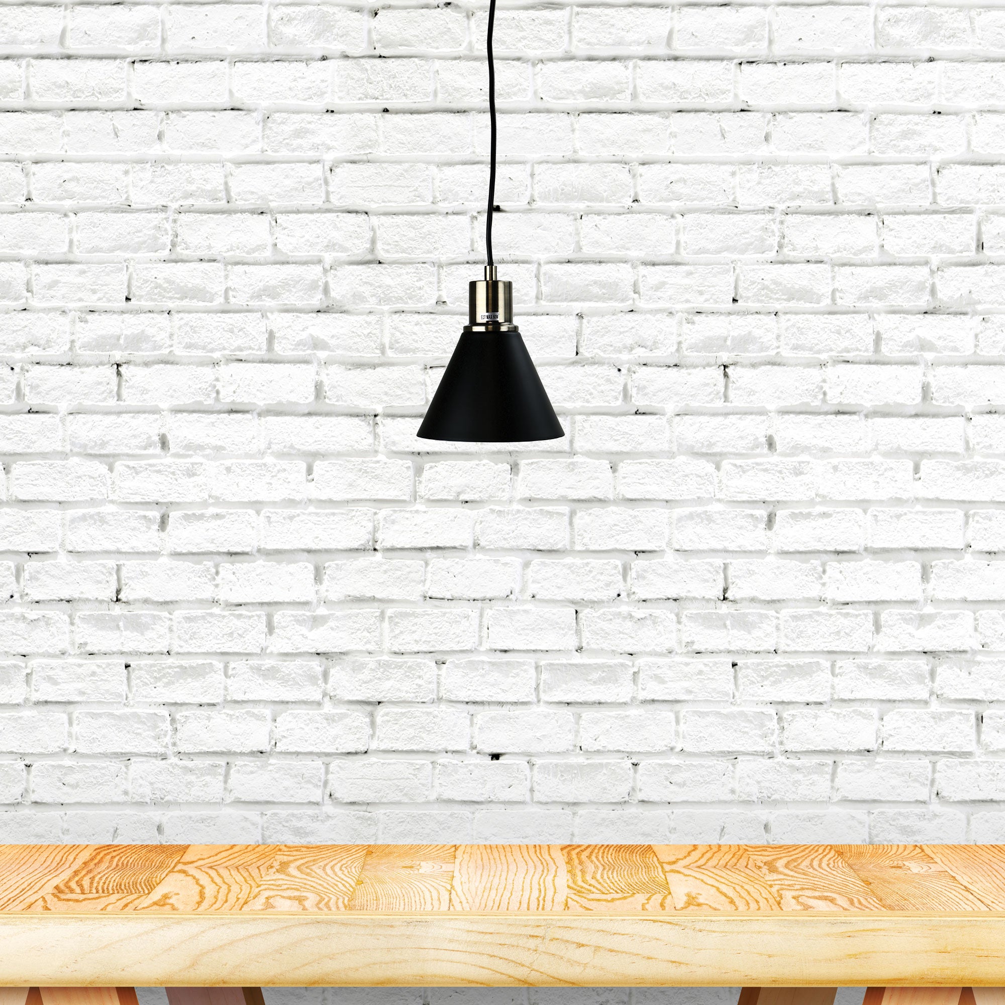 Como Black And Antique Brass Single Pendant