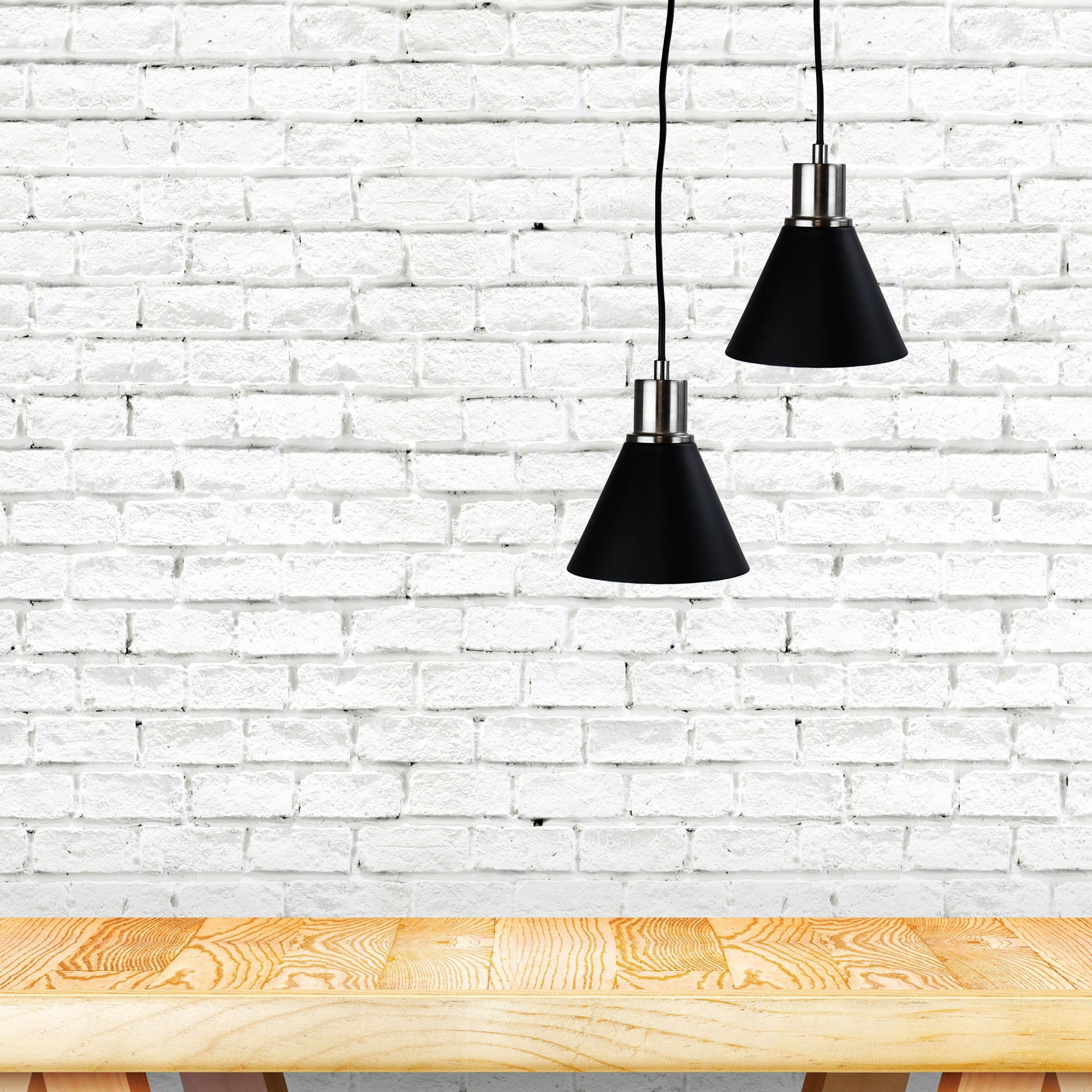 Como Black And Brushed Chrome Single Pendant