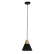 Trigo 20 Black & Timber Stylish Conical White Pendant