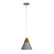 Trigo 20 Grey & Timber Stylish Conical White Pendant