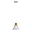 Trigo 20 White & Timber Stylish Conical White Pendant