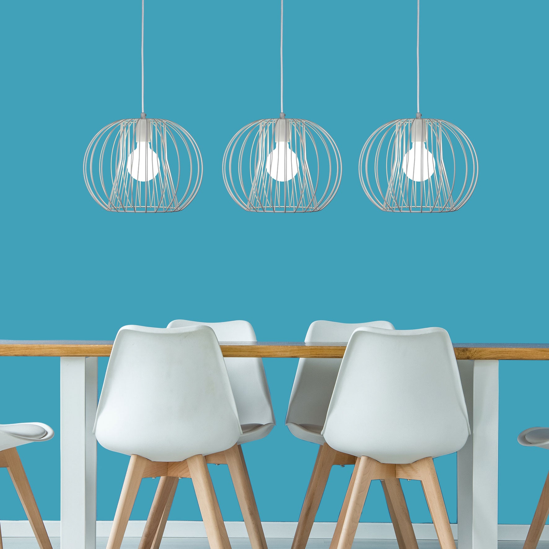 Malo.35 White 1 Light Wire Pendant