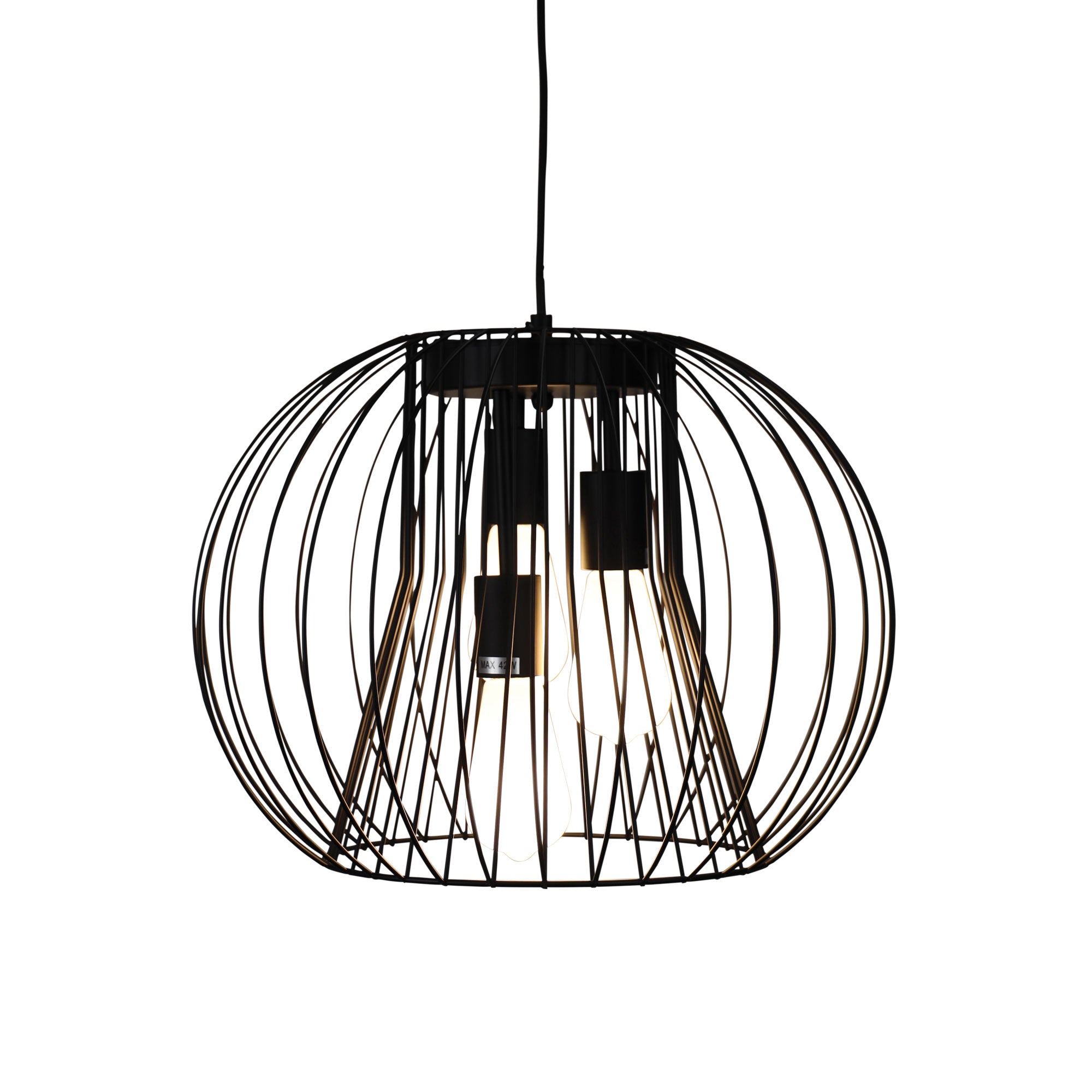 Malo.45 Black 3 Light Wire Pendant
