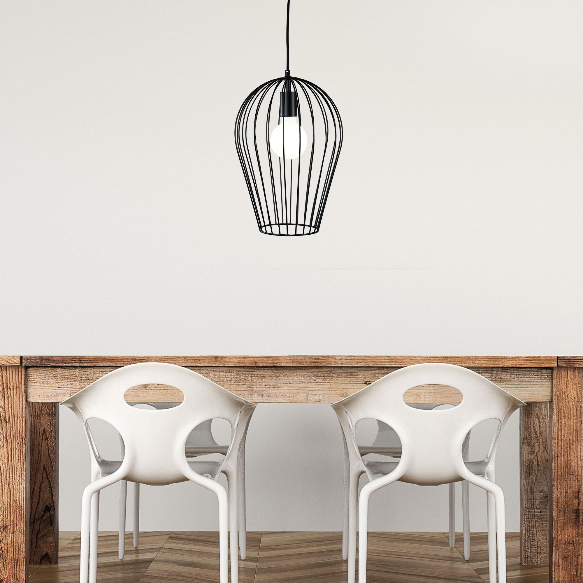 Olam.27 Black 1 Light Wire Pendant