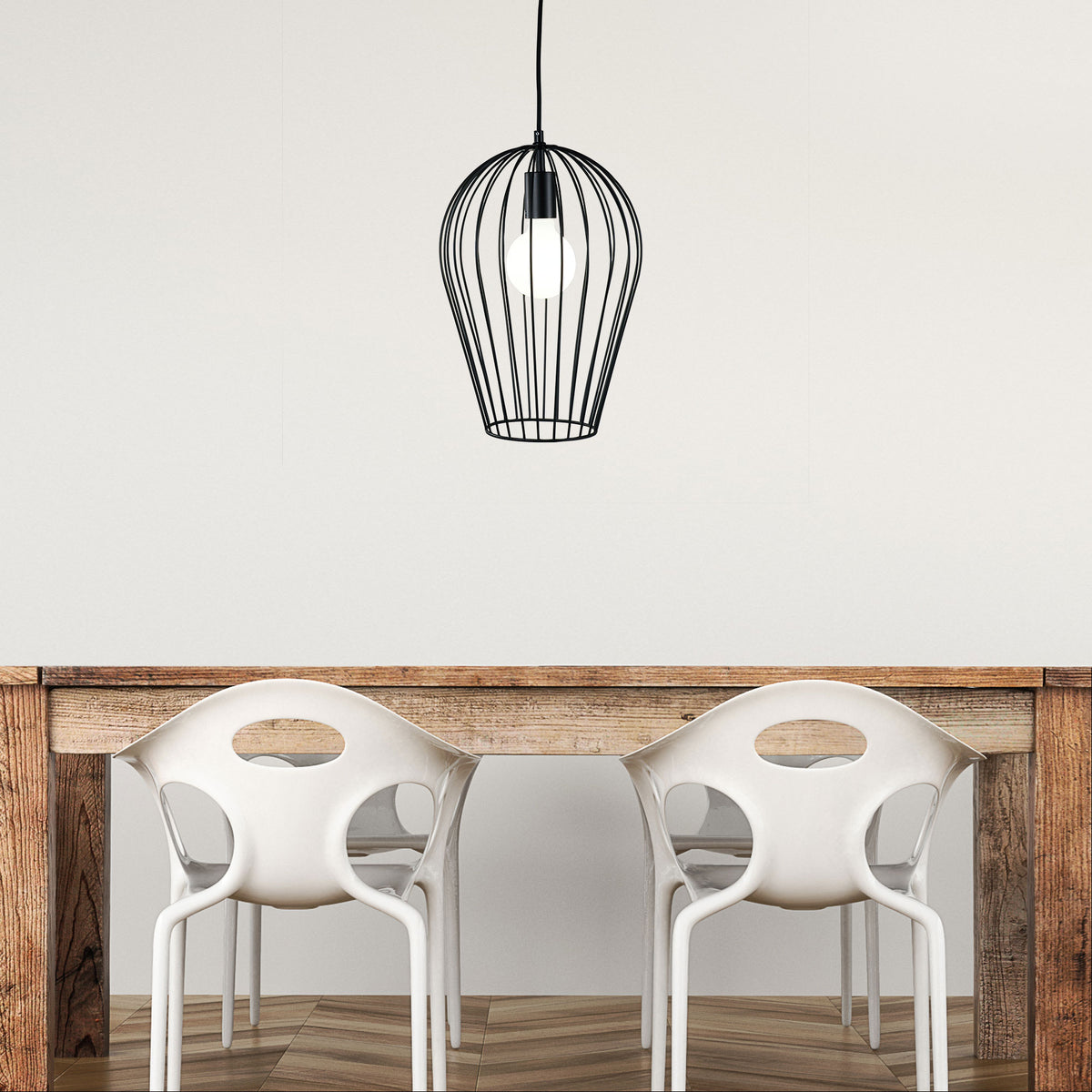 Olam 27 Black 1 Light Wire Pendant