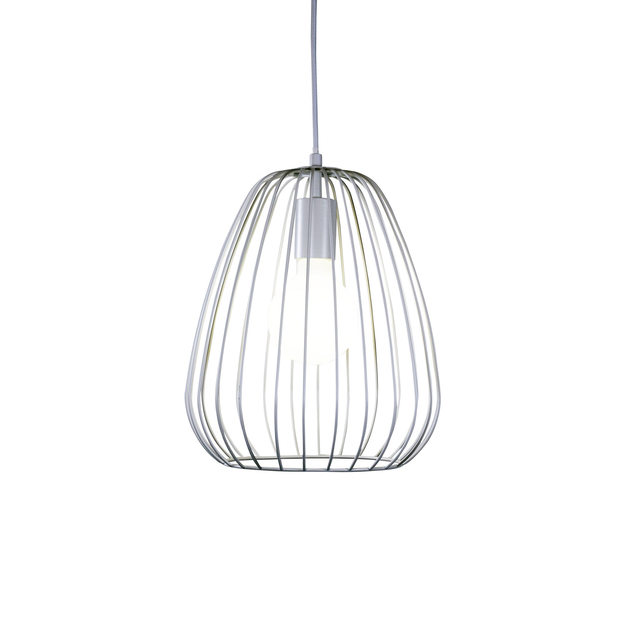 Pera.27 White Metal Wire Pendant