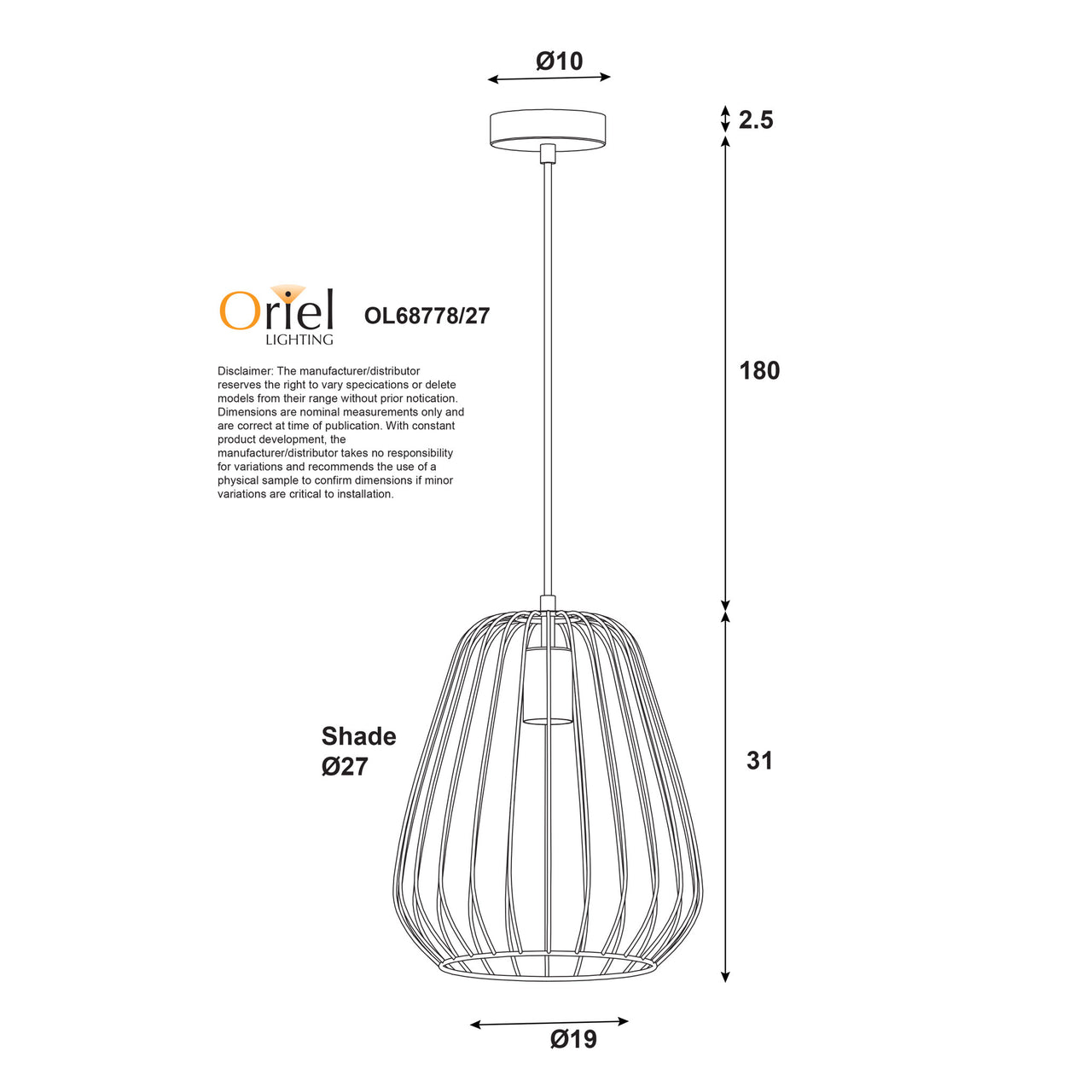 Pera.27 White Metal Wire Pendant