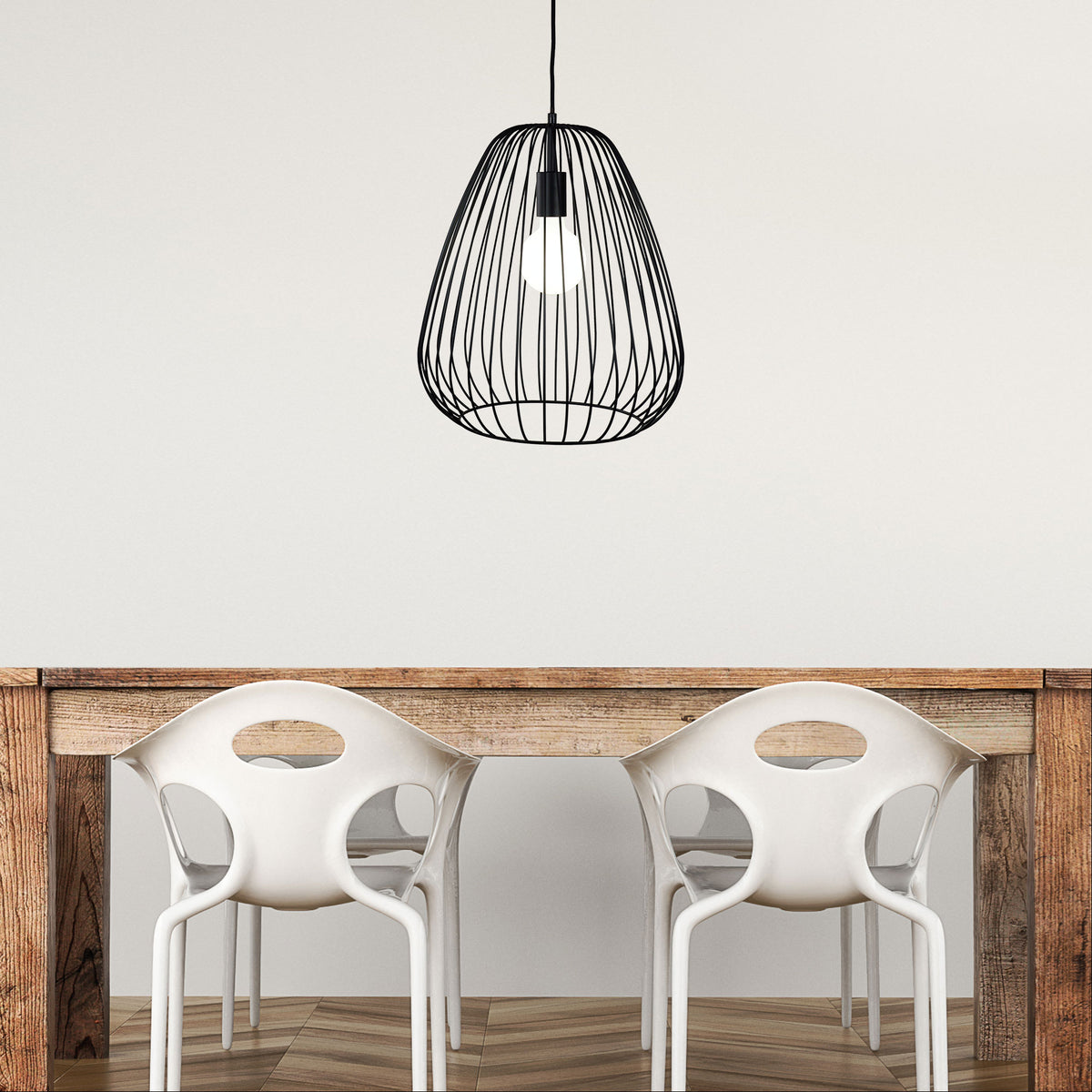 Pera 38 Black Metal Wire Pendant