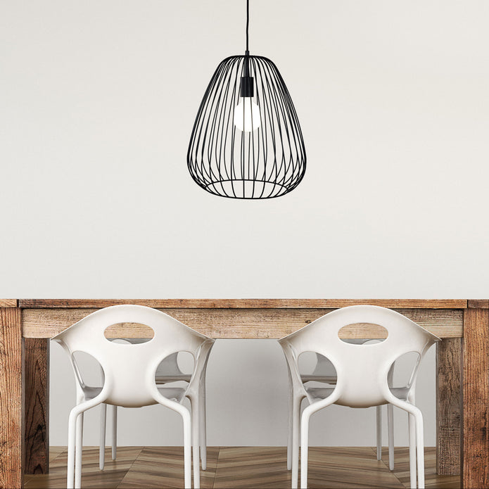 Pera 38 Black Metal Wire Pendant