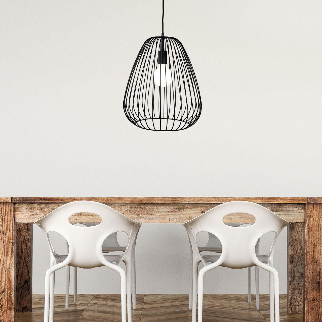 Pera.38 Black Metal Wire Pendant