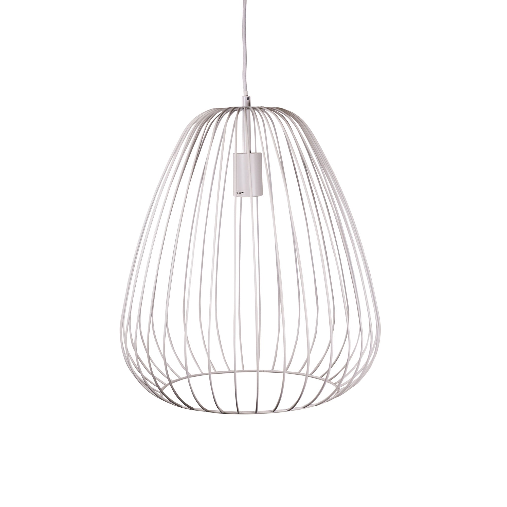 Pera 38 White Metal Wire Pendant