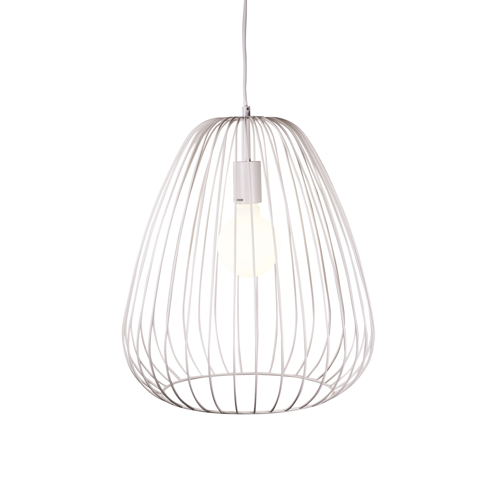 Pera.38 White Metal Wire Pendant