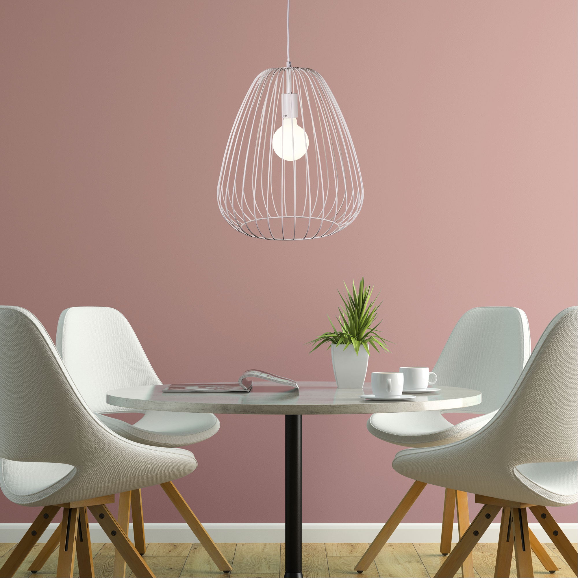Pera.38 White Metal Wire Pendant