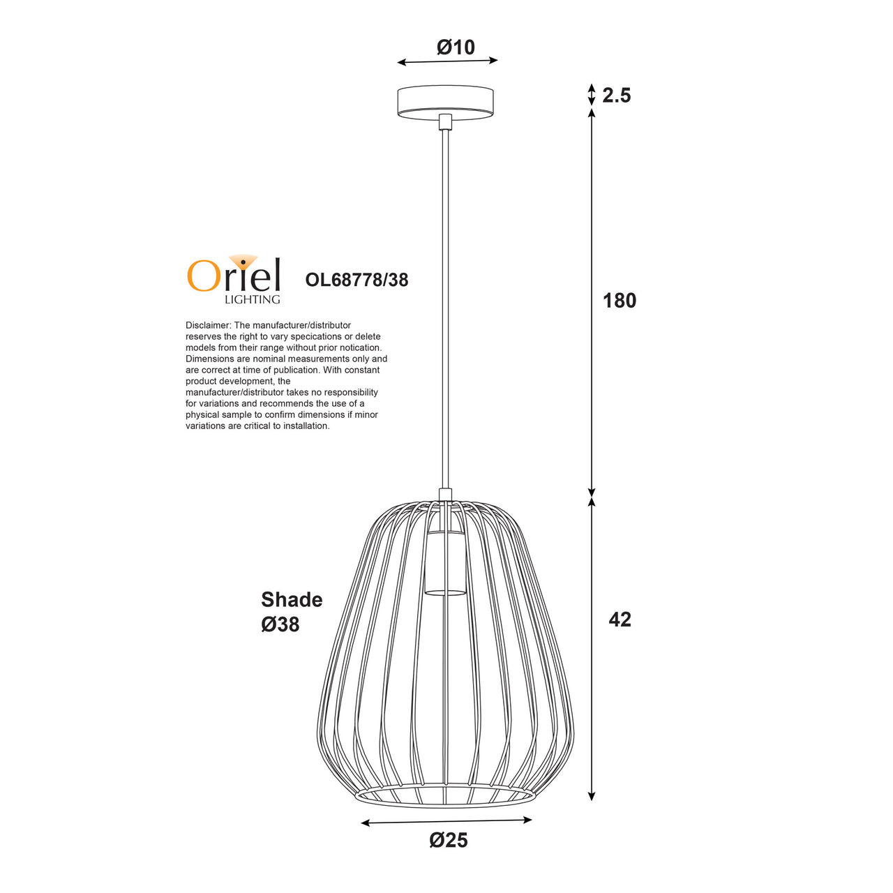 Pera.38 Black Metal Wire Pendant