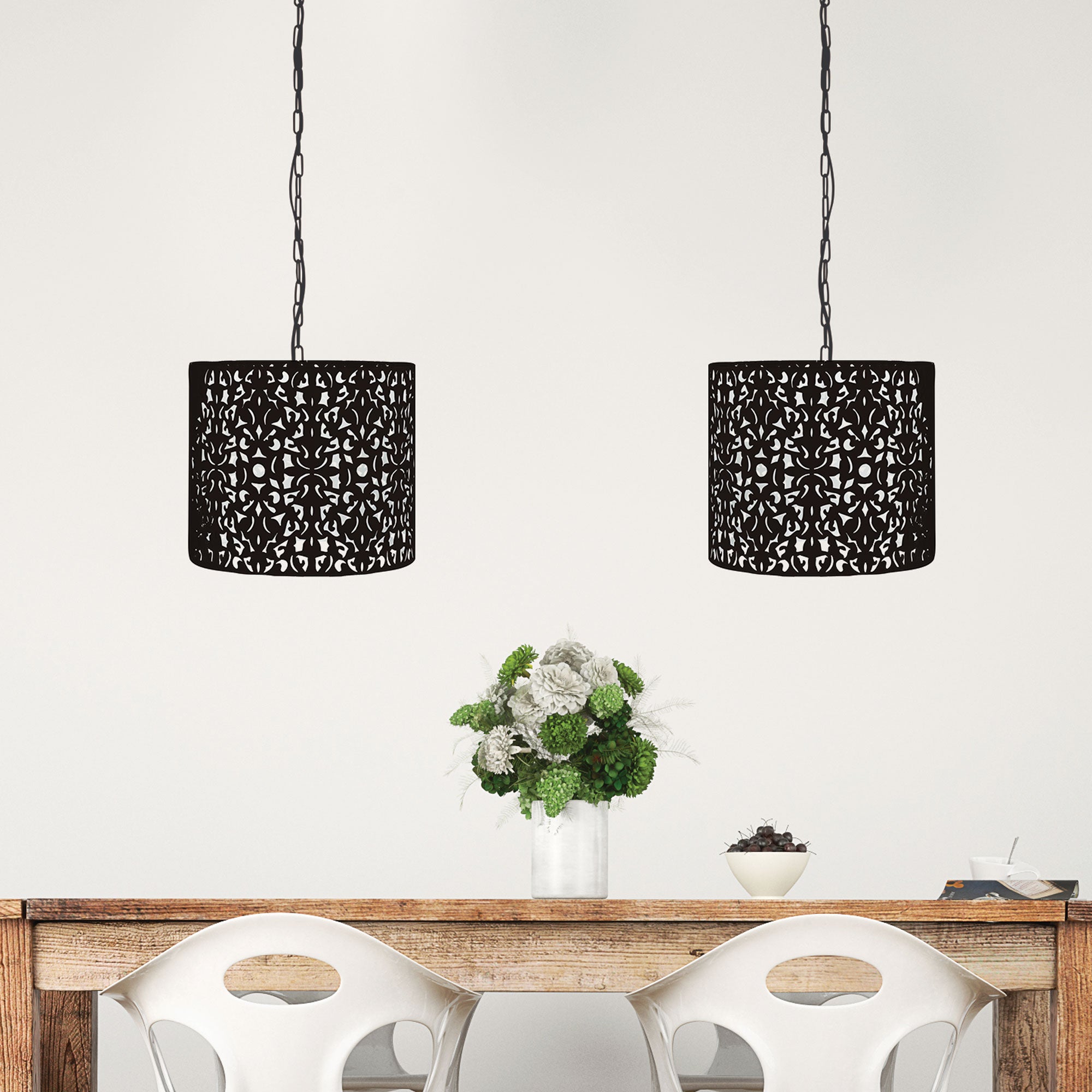 Vicky.35 Black Laser Cut Metal Pendant