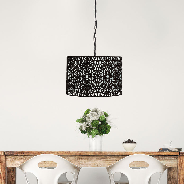 Vicky 45 Laser Cut Metal Pendant Black