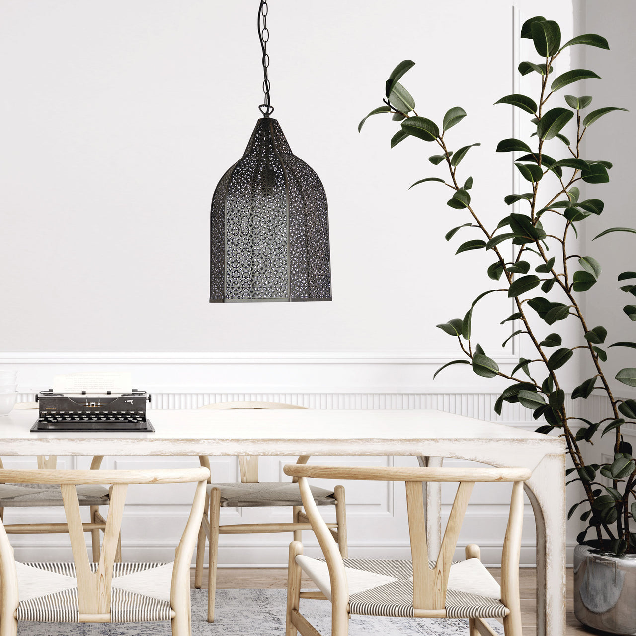 Istanbul Antique Rust E27 Laser Cut Metal Pendant