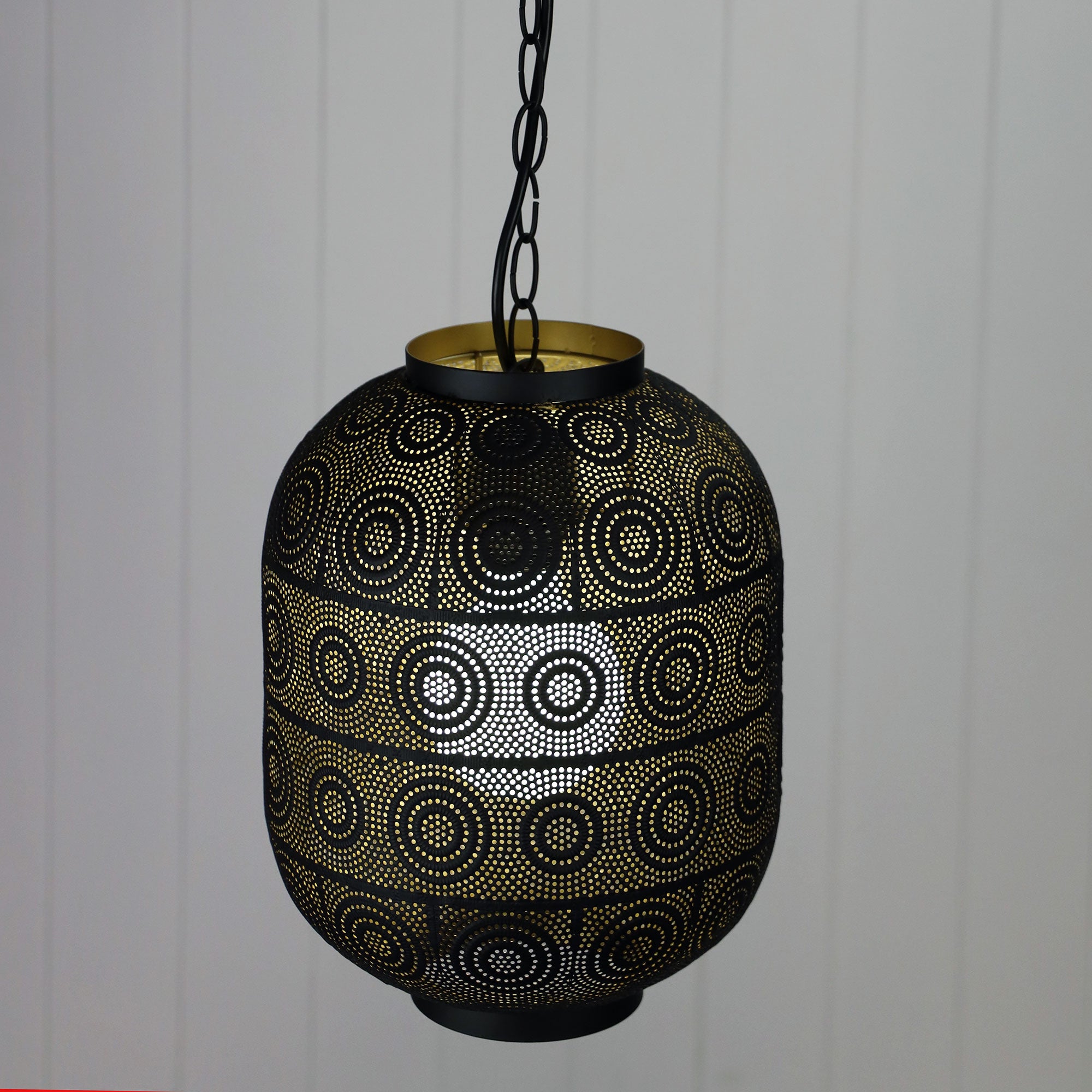 Alhambra.25 Matt Black with Gold Inner Laser Cut Metal Pendant