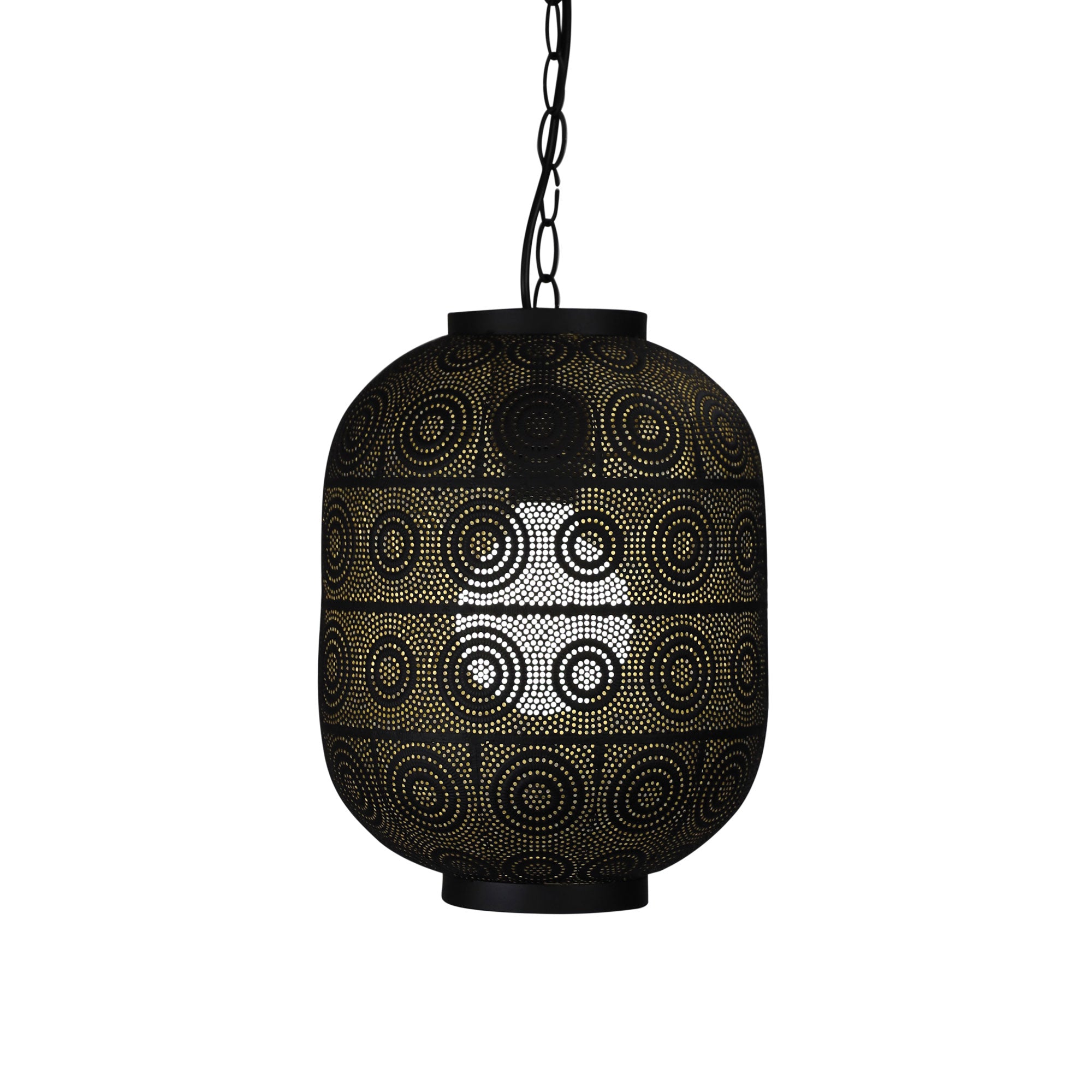 Alhambra.25 Matt Black with Gold Inner Laser Cut Metal Pendant